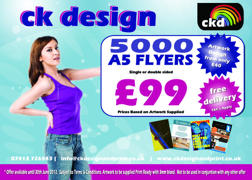 5,000 A5 Leaflets Double Sided ??99 including Free Delivery