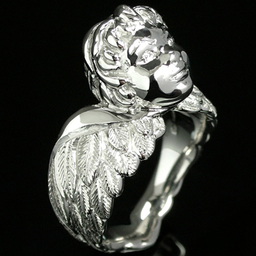 Solid Platinum Cherub Ring