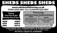 Sheds, Sheds, Sheds
