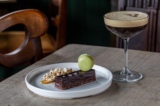 Chocolate delice, salted caramel popcorn