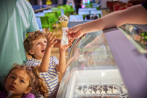Children getting treated to ice creams at Hunters Quay Holiday Village
