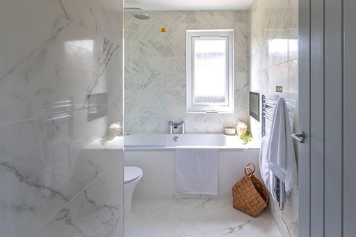 Bathroom view of one of our Luxury Eco Lodges at Gwel an Mor
