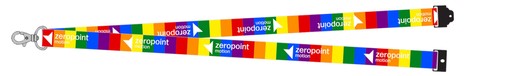 Rainbow lanyards vertical stripe with branding