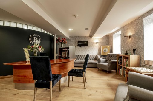 The reception area and waiting room at Blueapple Dental Care