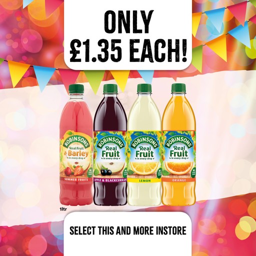 robinsons cordial only £1.35  at select convenience
