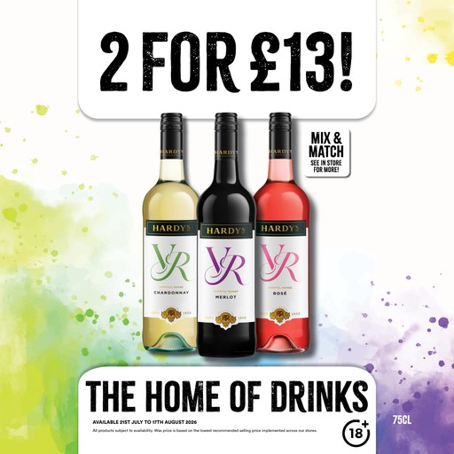 2 for £13 on selected wines