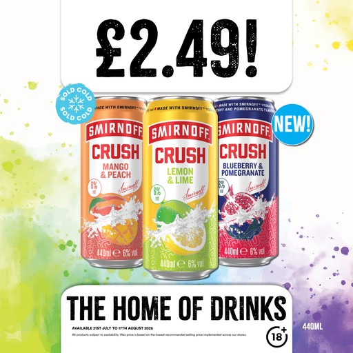 £2.49 each on Smirnoff Crush cans