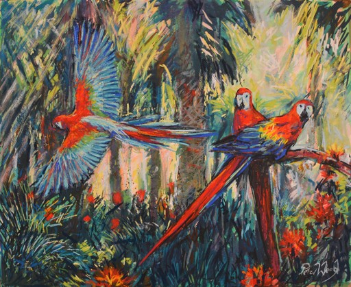 Parrots in the Jungle by Peter Wood