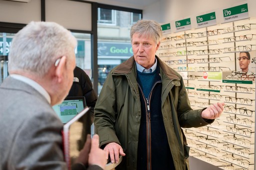 Sir Edward Mountain visits Specsavers Opticians and Audiologists - Inverness