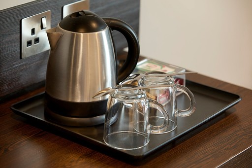 Premier Inn bedroom with tea and coffee making facilities