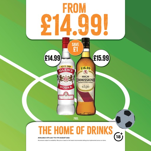 Glens Vodka 70cl only £14.99