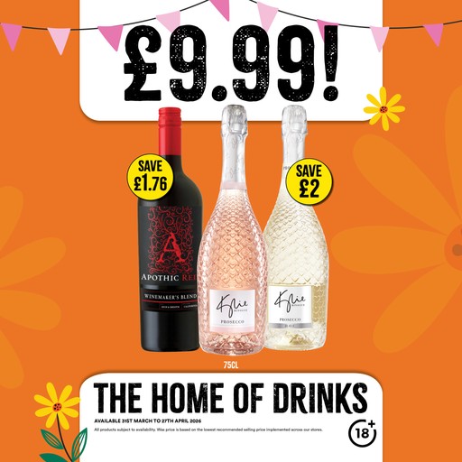 £9.99 each on selected wines