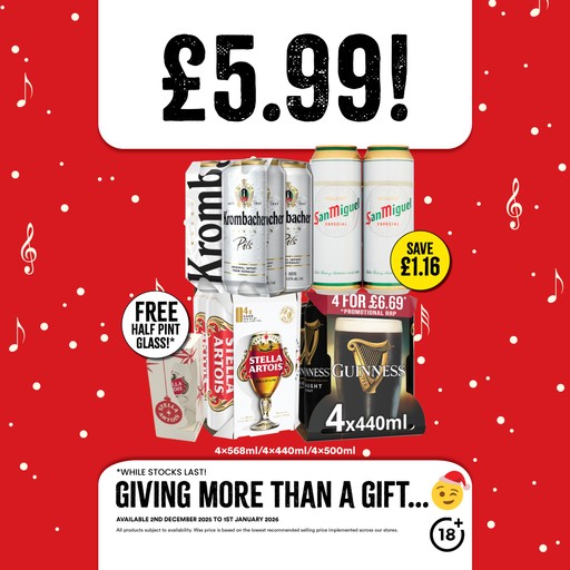 £5.99 each on selected beer, lager & cider