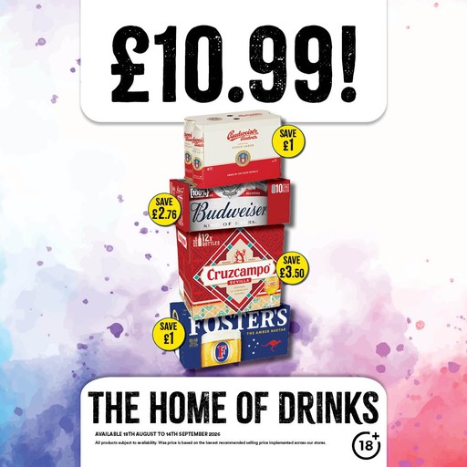 £10.99 each on selected big beer packs