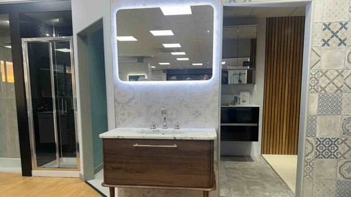 Calypso...Petra collection Persian walnut with gold calacatta worktop