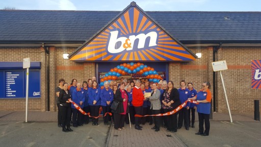 Deputy Mayor Cllr Suzan Tolman, and Pam from local charity Callington Food Bank were B&M's VIPs for the day, cutting the ribbon at the opening of its newest store in Callington. Pam received £250 worth of B&M vouchers on behalf of the charity - a thank yo