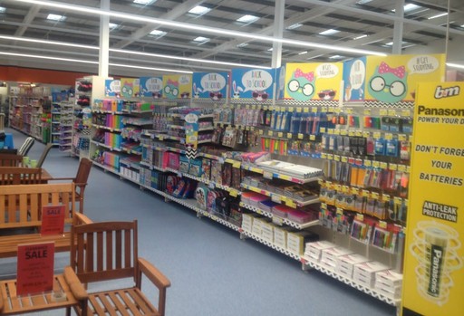 The Back to School Stationery aisle is ready for business at B&M's new store in Sunderland, on Ryhope Road