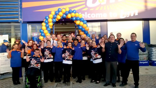 B&M Ortongate's store team can't contain their excitement as they welcome their first shoppers.
