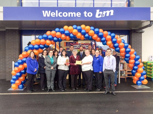 Tracey Sollis Leukaemia Trust were invited by the store as special guests on opening day. The charity received £250 worth of B&M vouchers.