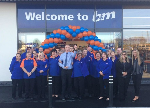 The store team at B&M Wadebridge pose outside the newly opened B&M Bargains store at West Hill.