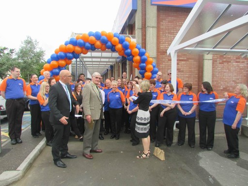The Clevedon Pride Community Group cutting the ribbon to open the new B&M Clevedon