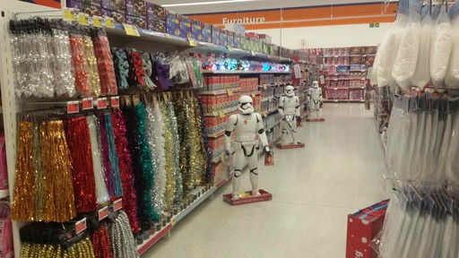 The fantastic Christmas aisle on display in the brand new B&M Bodmin store.