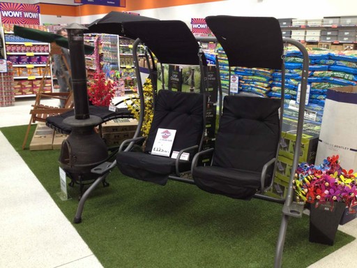 A glimpse of the garden furniture on offer in B&M Welshpool
