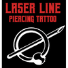 Laser Line Piercing Tattoo Logo