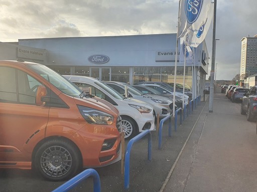 Vans outside the Ford Transit Centre in Coatbridge