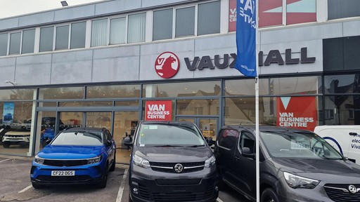 Outside Vauxhall Cardiff Showroom