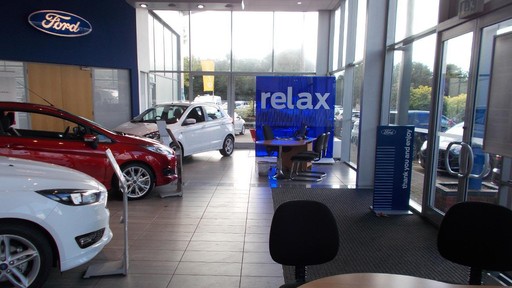 Inside the Ford Blackburn dealership showroom