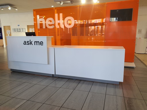 Reception area inside the Ford Coatridge showroom