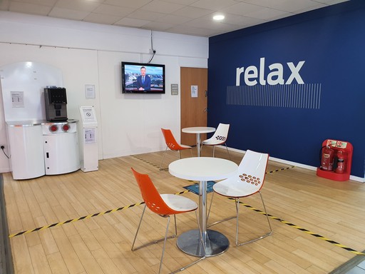 Waiting area inside the Ford Coatbridge showroom