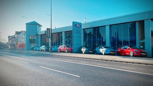 Front of the Ford Old Trafford dealership