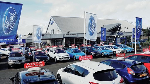 Cars outside the Ford Kilbride dealership