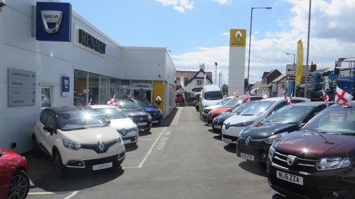 Outside the Renault Durham dealership