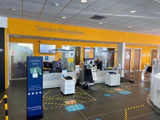 Reception area inside Renault Durham