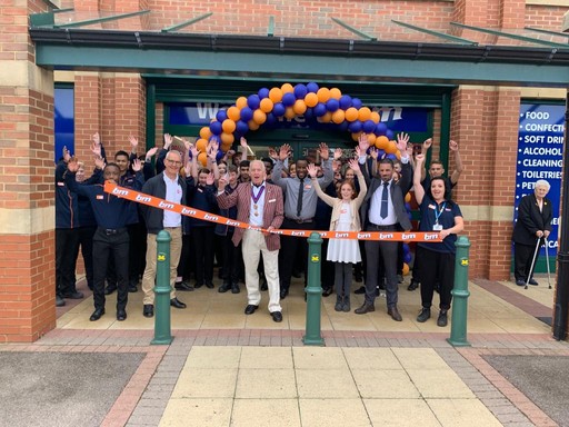 Store staff at B&M's new store in Northampton were delighted to welcome the local mayor and a representative from charity MCAP. The charity received £250 worth of B&M vouchers for taking part in B&M's special day, while the mayor cut the ribbon to officia