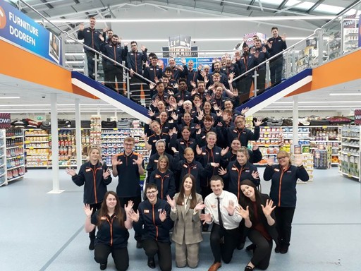 The store team at B&M's newest store in Brecon pose inside their wonderful new Home Store & Garden Centre, located at Brecon Enterprise Park.