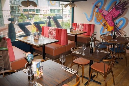 Zizzi Reading Oracle, Upstairs Seating with view over Oracle Shopping Centre
