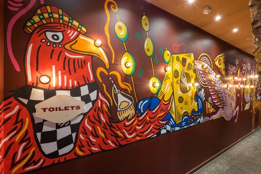 Zizzi Inverness art mural showcasing elements of local area.