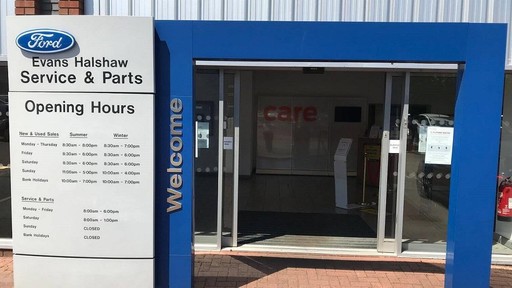 Outside the Ford Service Centre Old Trafford