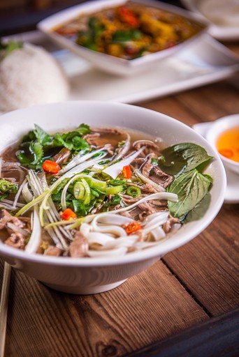 Fresh, healthy Vietnamese Pho noodle soup
