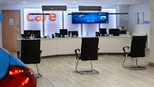 Reception inside the Ford Service Centre Lincoln