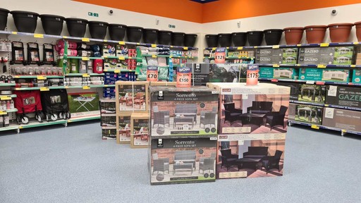 B&M's brand new store in Lisburn stocks a huge range of Garden Furniture: everything from patio and dining sets, to hammocks, swing chairs and much more!
