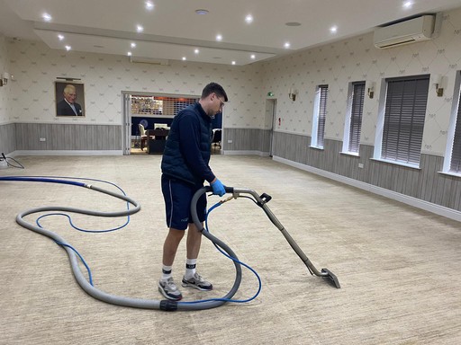 Steaming Sam Carpet Cleaning: cleaning a commercial carpet in leamington spa