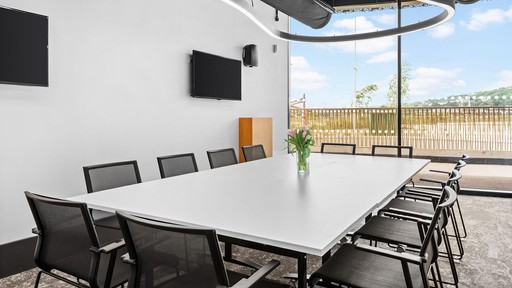 Swansea Meeting Room 5, in boardroom layout, empty