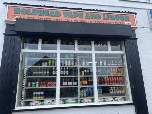 Window display showing alcohol
