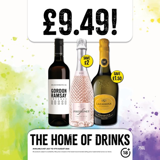 £9.49 each on selected wines