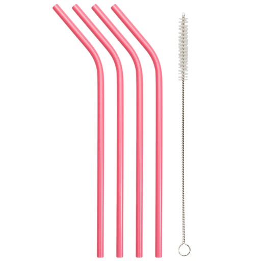 Metal Straws Reusable Drink Pink